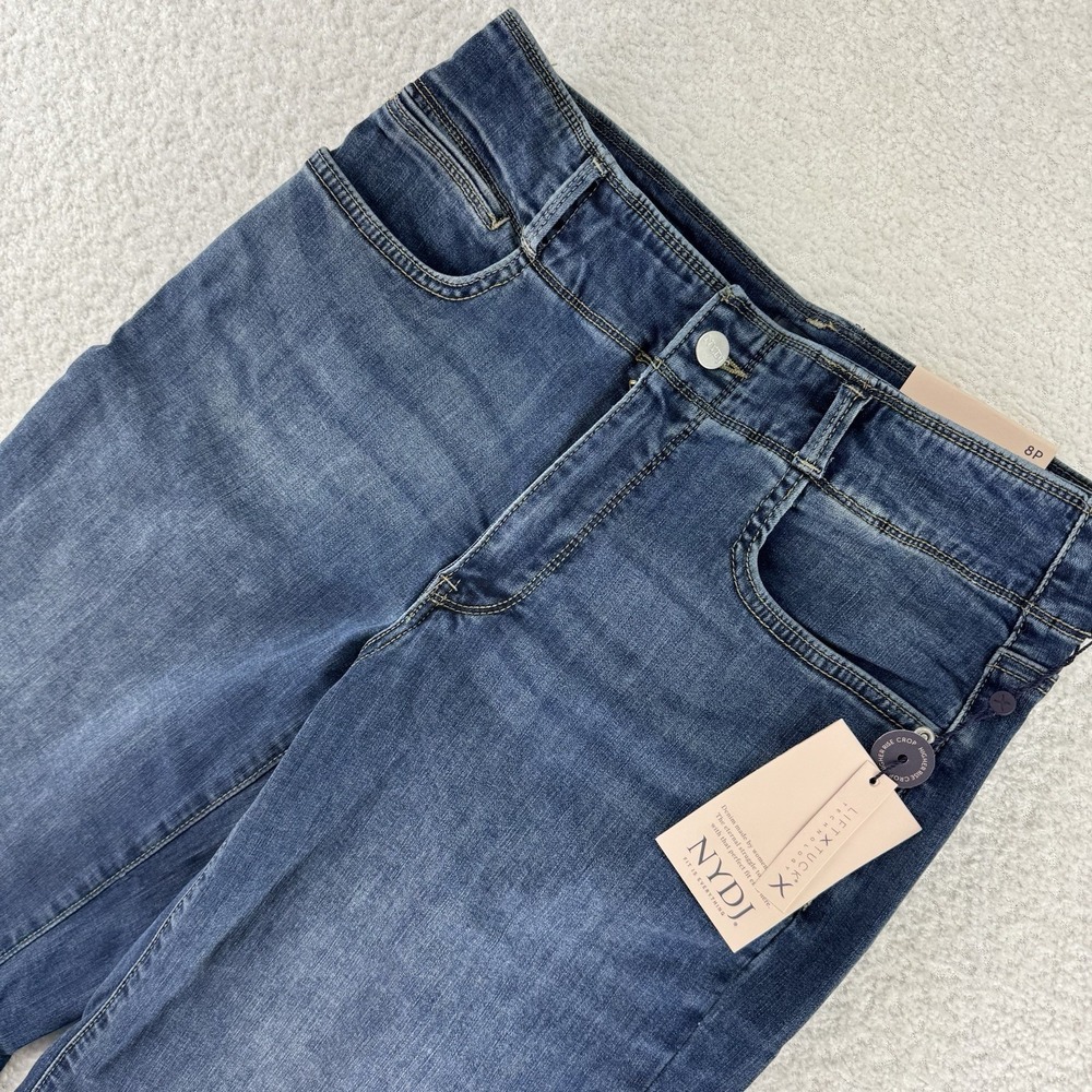 NYDJ Cool Embrace Wide Leg Denim Crop Jeans 8P Seredipity Blue - Picture 2 of 12